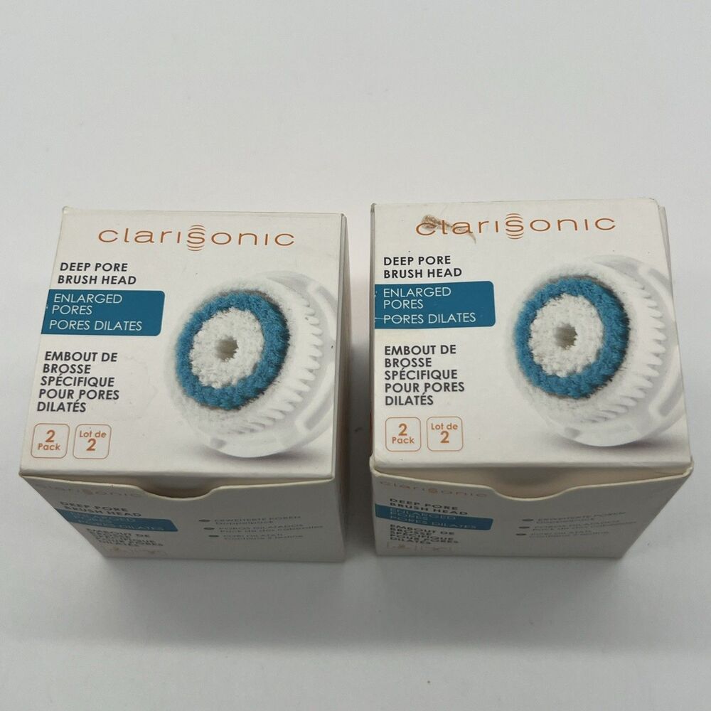 (2)Clarisonic Deep Pore Brush Head -Twin Pack- New Open Box